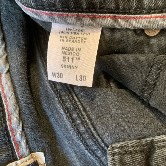 LEVI'S Black Label 511 Skinny Jeans Fade Black - Picture 7 of 7